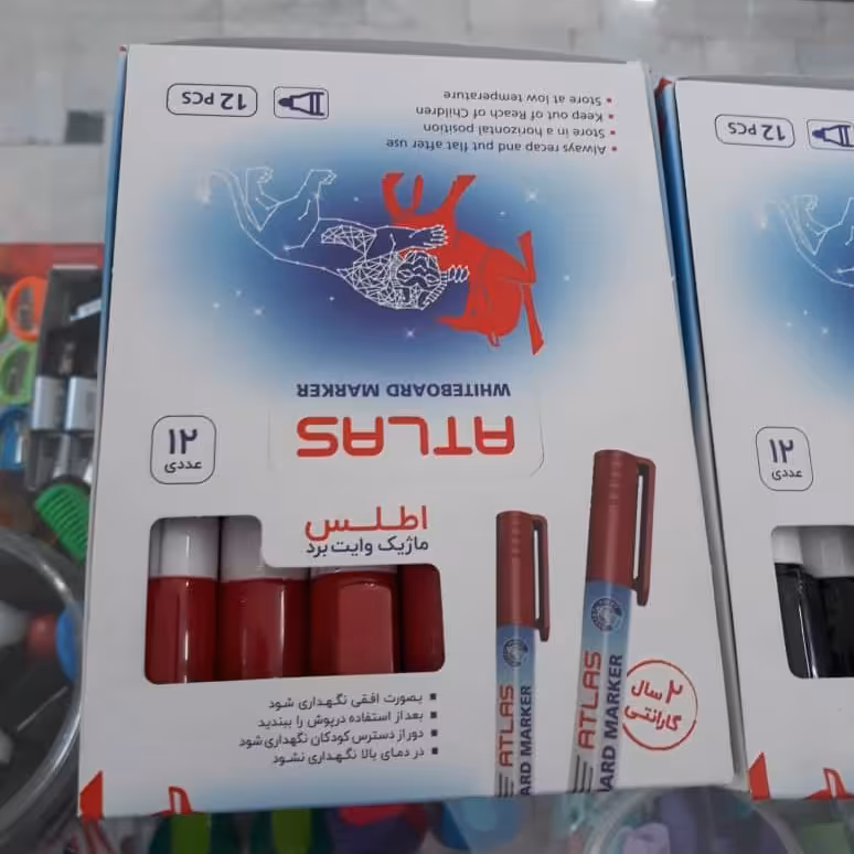 ماژیک وایتبرد اطلس بسته 12تایی قرمز