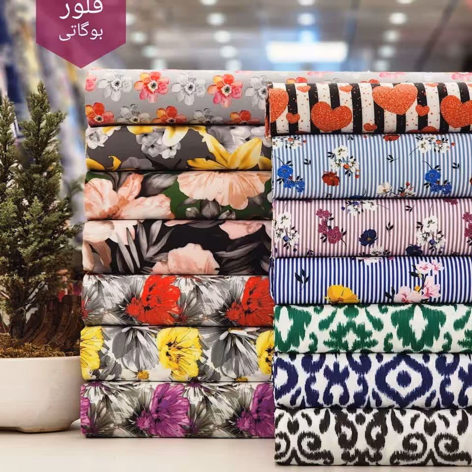 پارچه کرپ فلور بوگاتی عرض 150
