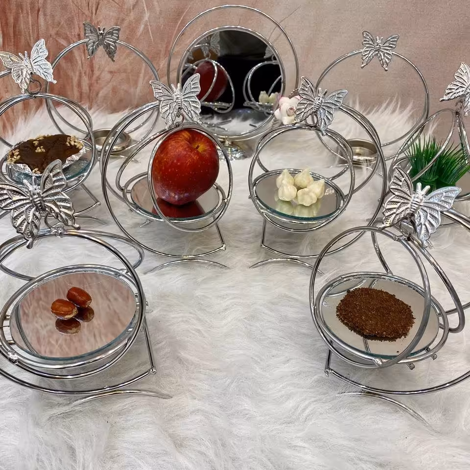 🔱 نام کالا : هفت سین طرح تاپی 
🔱 پروانه دار 
🔱جنس کالا : فلز آبکاری پرداخت شده
🔱 هزینه ارسال به عهده مشتری وپسکرایه