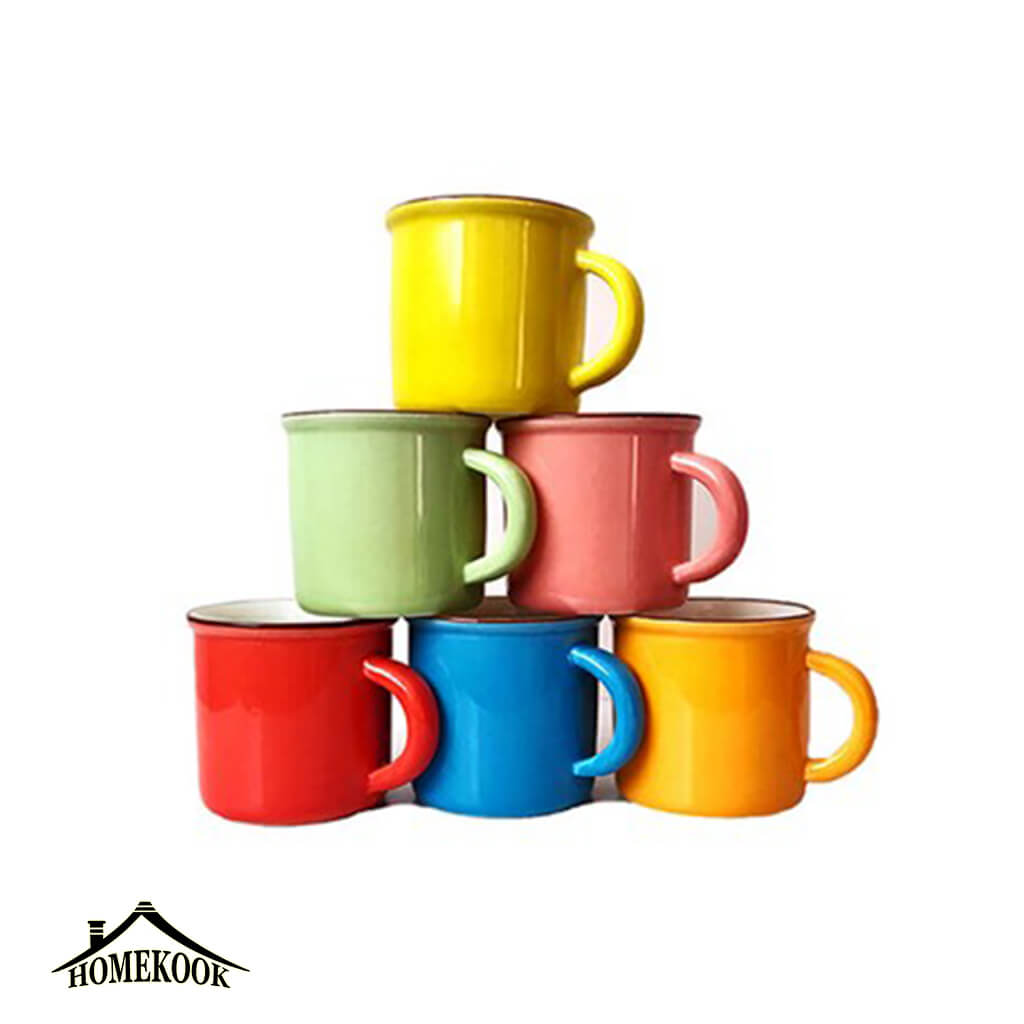 فنجان رنگی سرامیکی 6 عددی