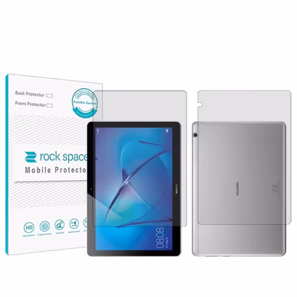 گلس صفحه نمایش و پشت تبلت هوآوی MediaPad T3 10.0 مدل نانو هیدروژل شفاف برند راک اسپیس کد LL