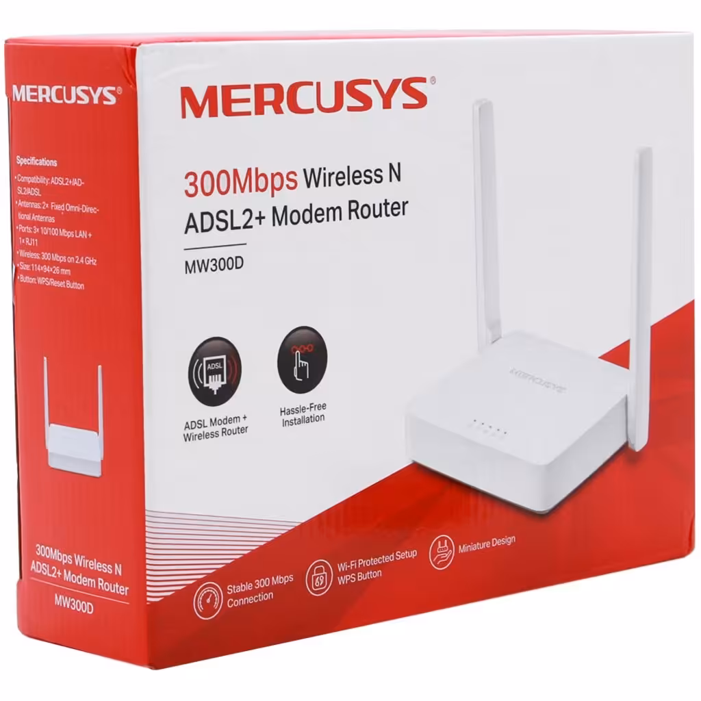 مودم روتر ADSL+2 وایرلس مرکوسیس  MW300D
