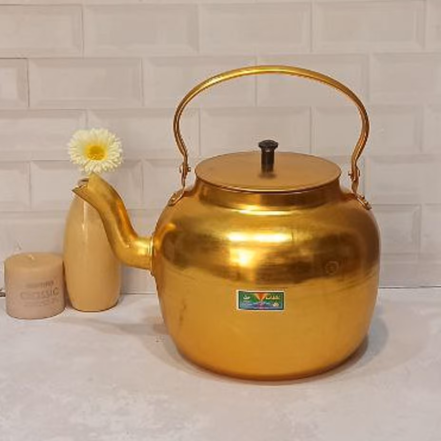 کتری روحی زرد ورق ضخیم الومینیومی روحی محصول برند مهتاب باکیفیت مقاوم 