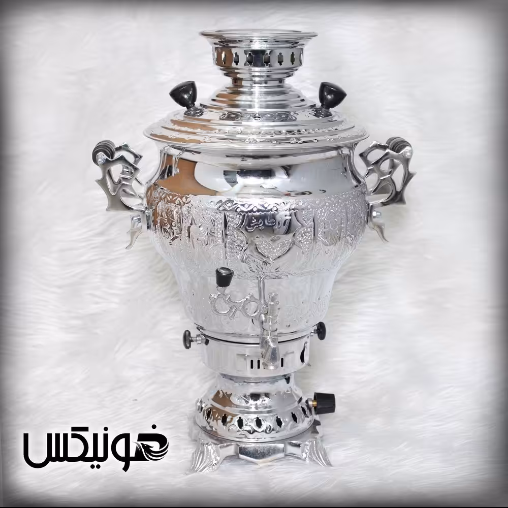 سماور گازی قلمزنی ضخیم هشت لیتری