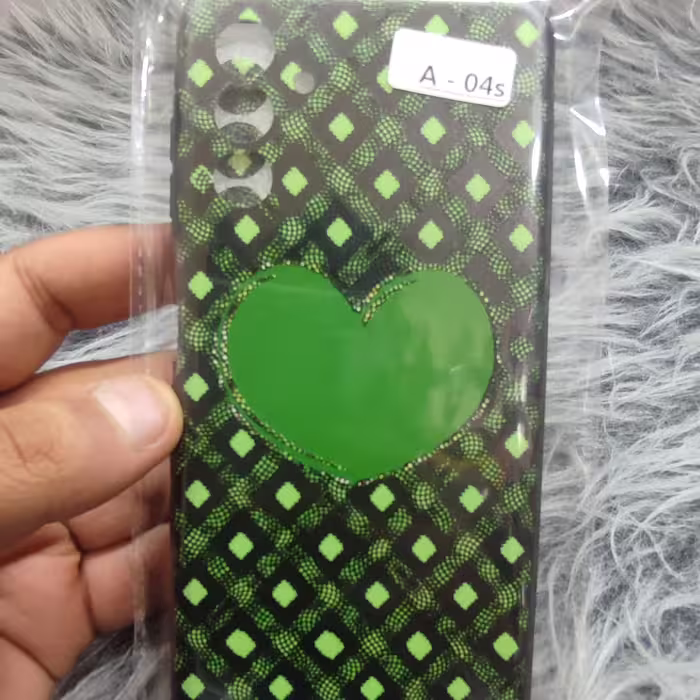 قاب طرحدار برجسته قلب سبز  SAMSUNG A04S