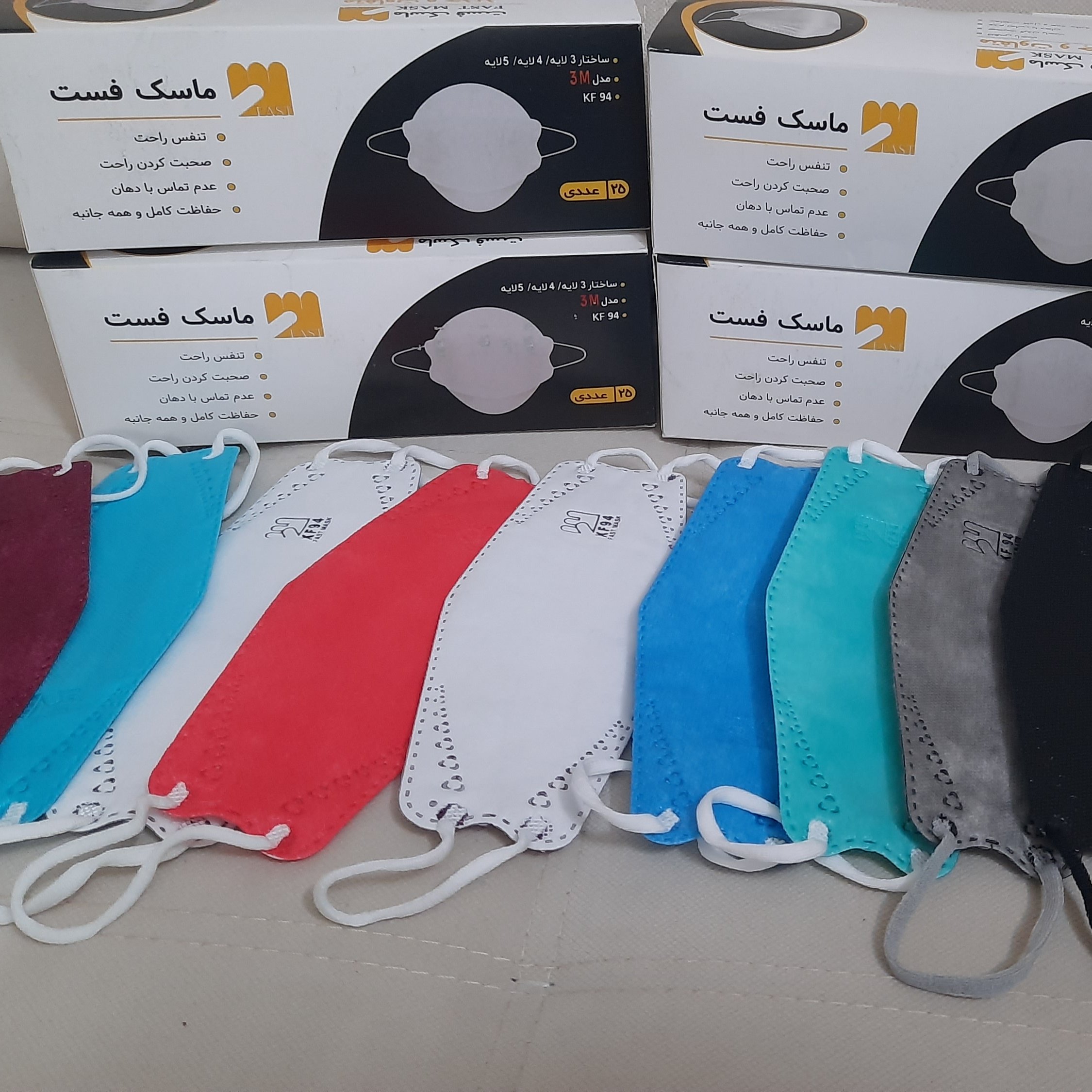 25 عدد ماسک سه بعدی پنج لایه طرح جدید ماسک در رنگهای متنوع طبق تصویر با درخواست مشتری