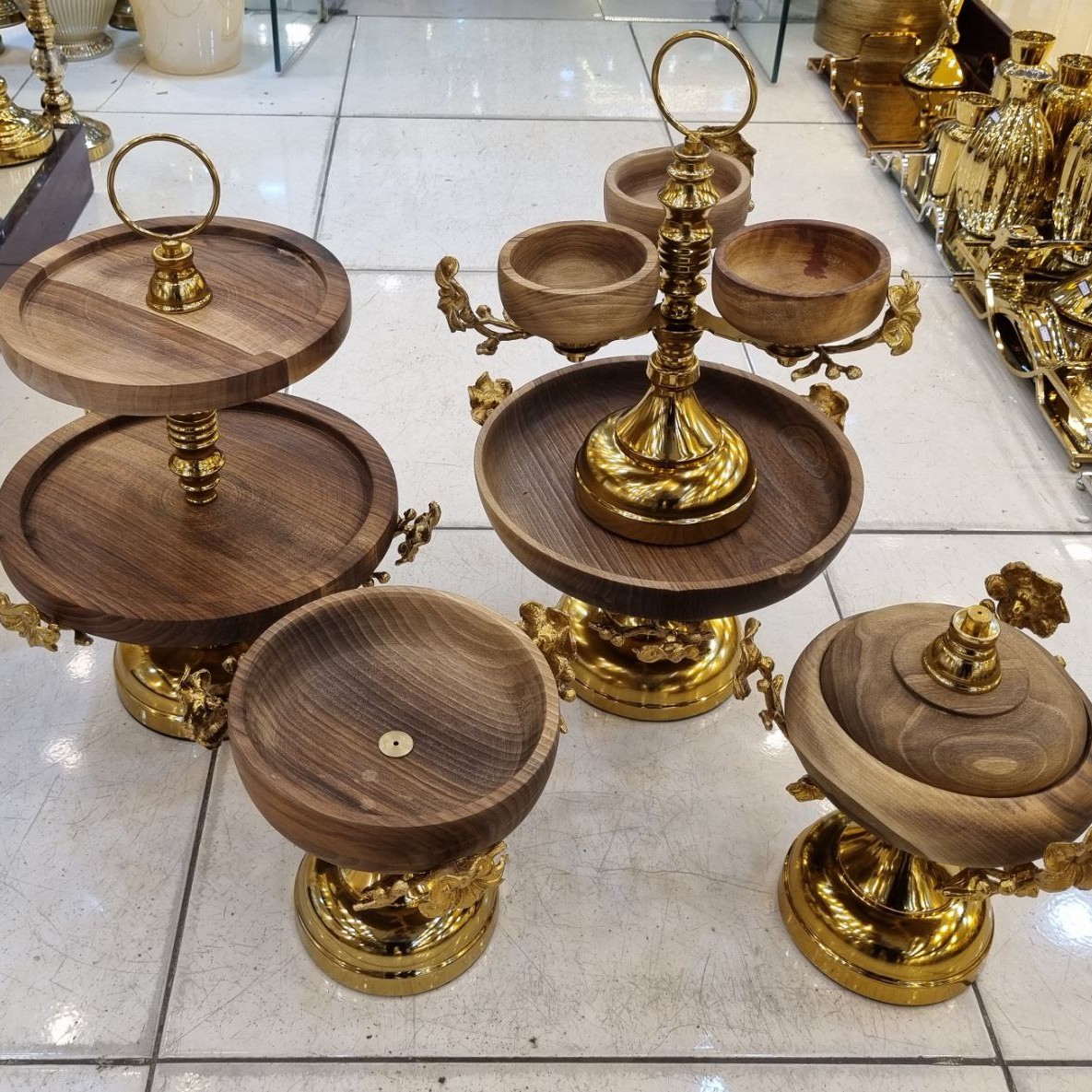سرویس پذیرایی 5تیکه چوب گردو