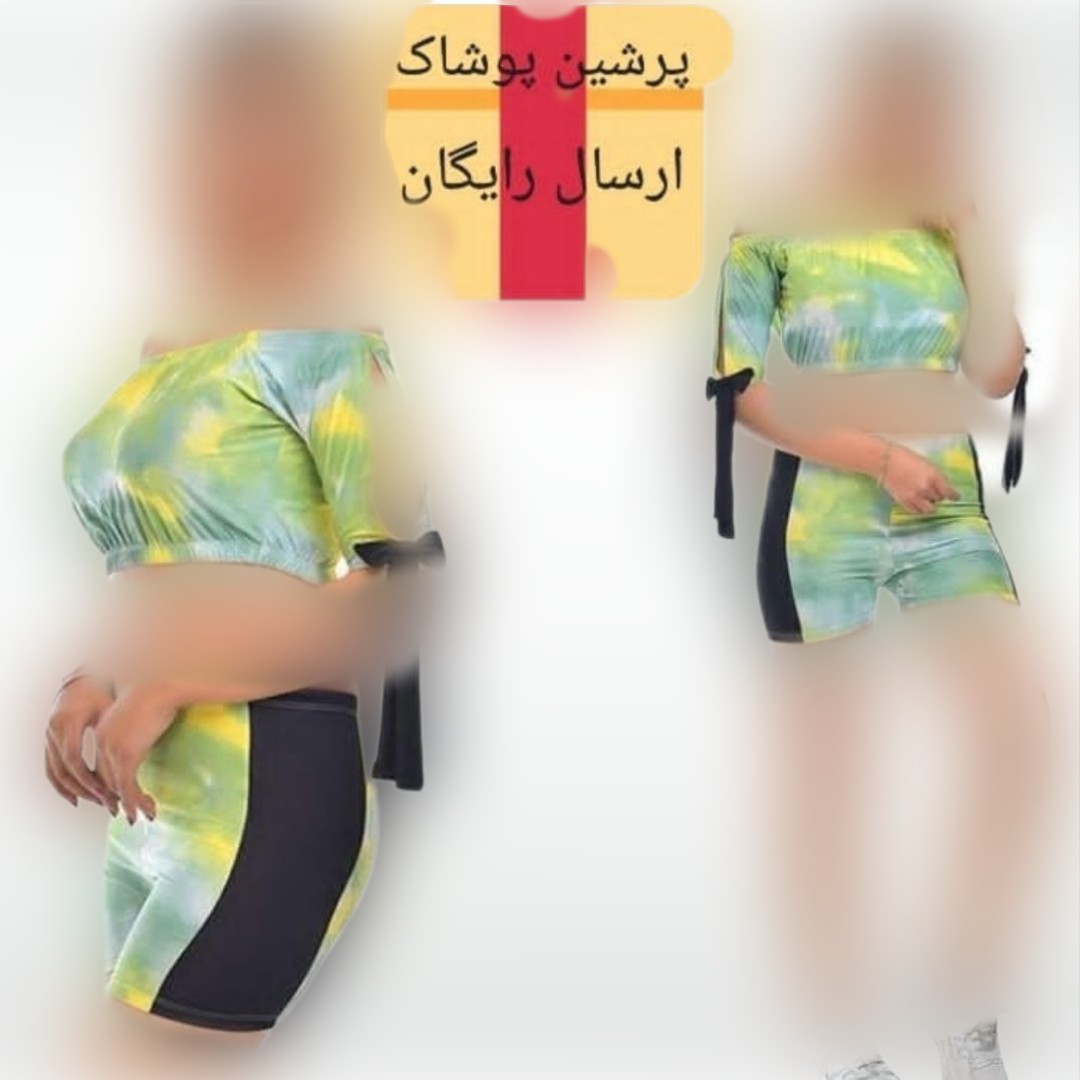 نیم تنه و شورت زنانه - ابرو بادی - تاپ و شلوارک زنانه - فری سایز رنگبندی