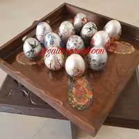 تخم مرغ سفالی با تم نقره ای