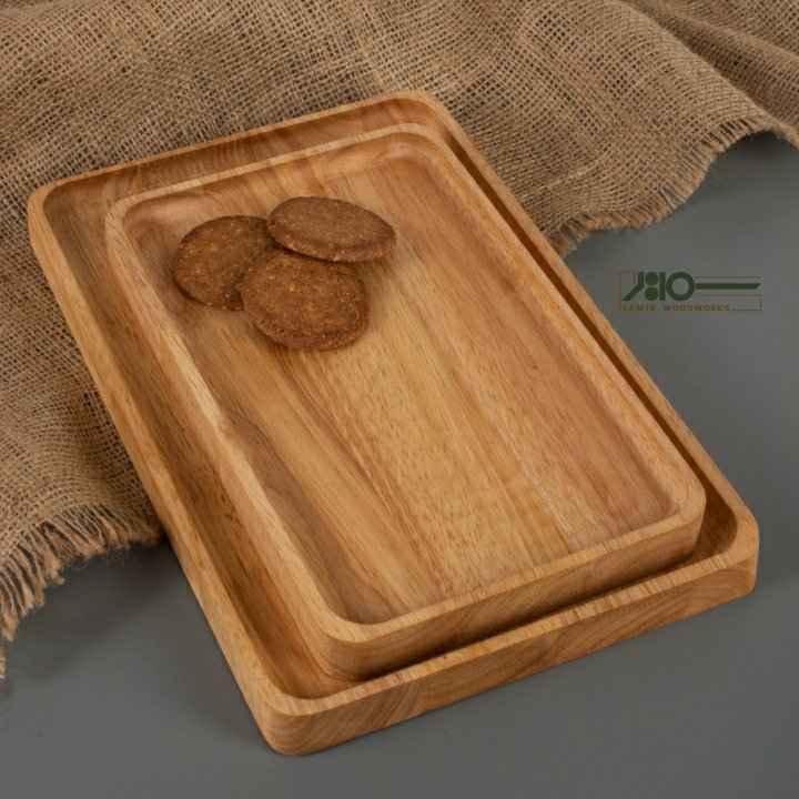 سینی پذیرایی و سرو چوبی سایز 2 b
