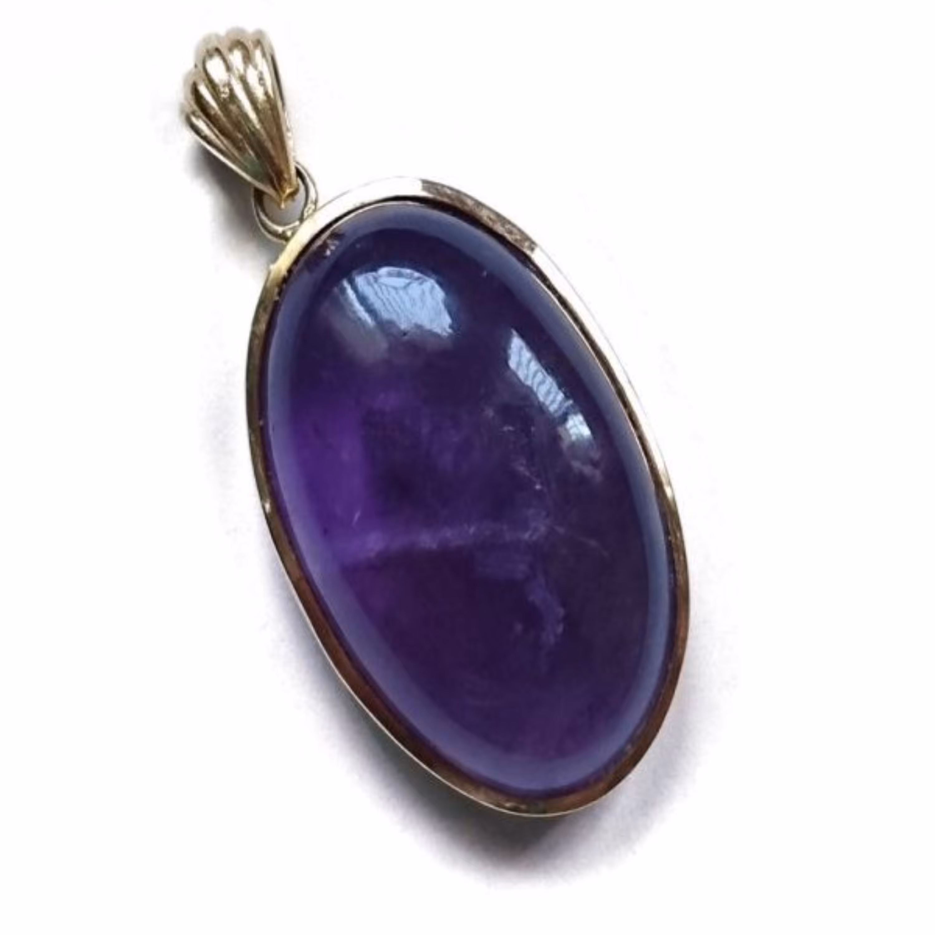 آویز نقره روکش طلا با نگین آمتیست معدنی (4)