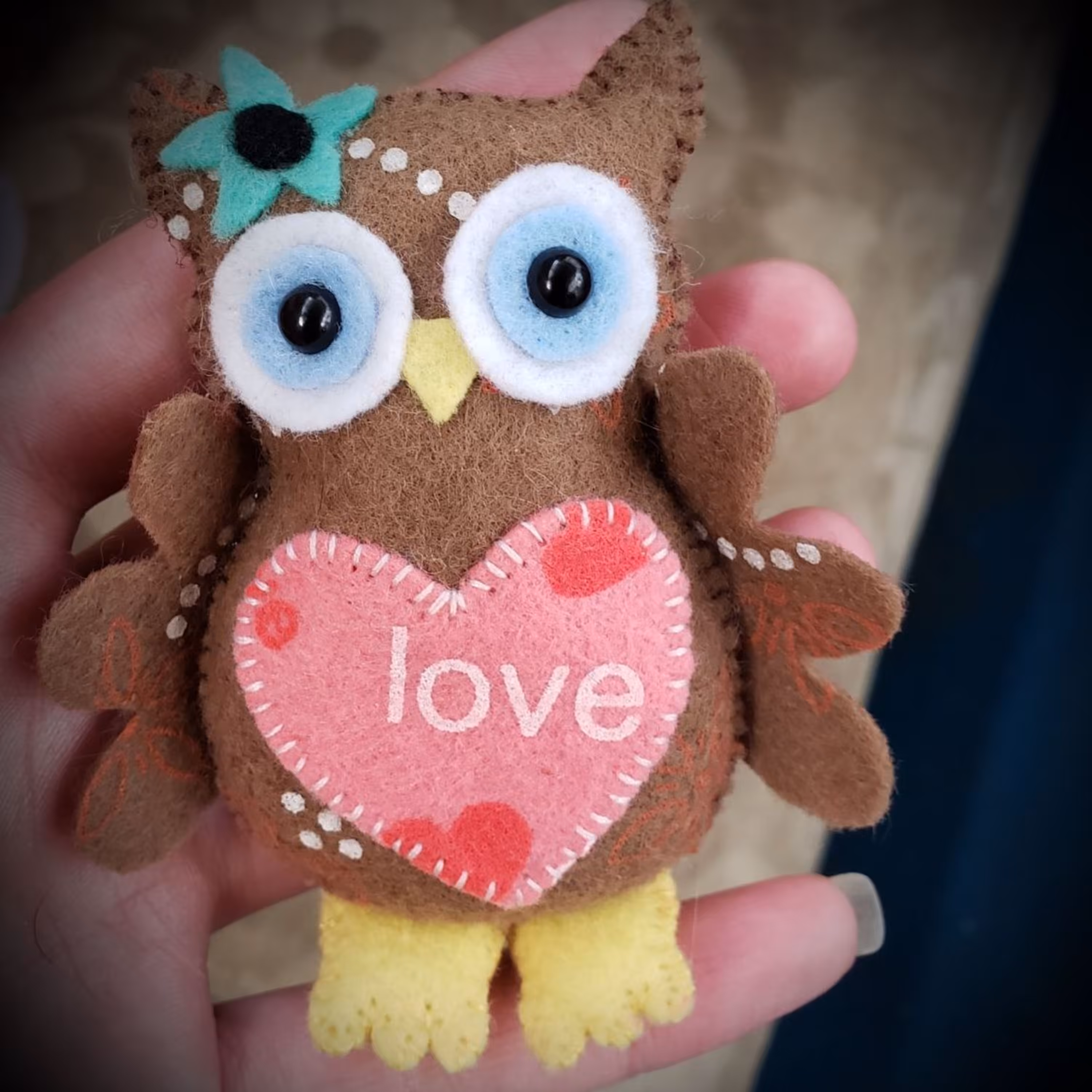 جغد نمدی قلب دار