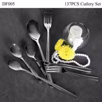 سرویس قاشق چنگال 24نفره کیف چوبی 137پارچه جنس استیل آهنربانگیر 