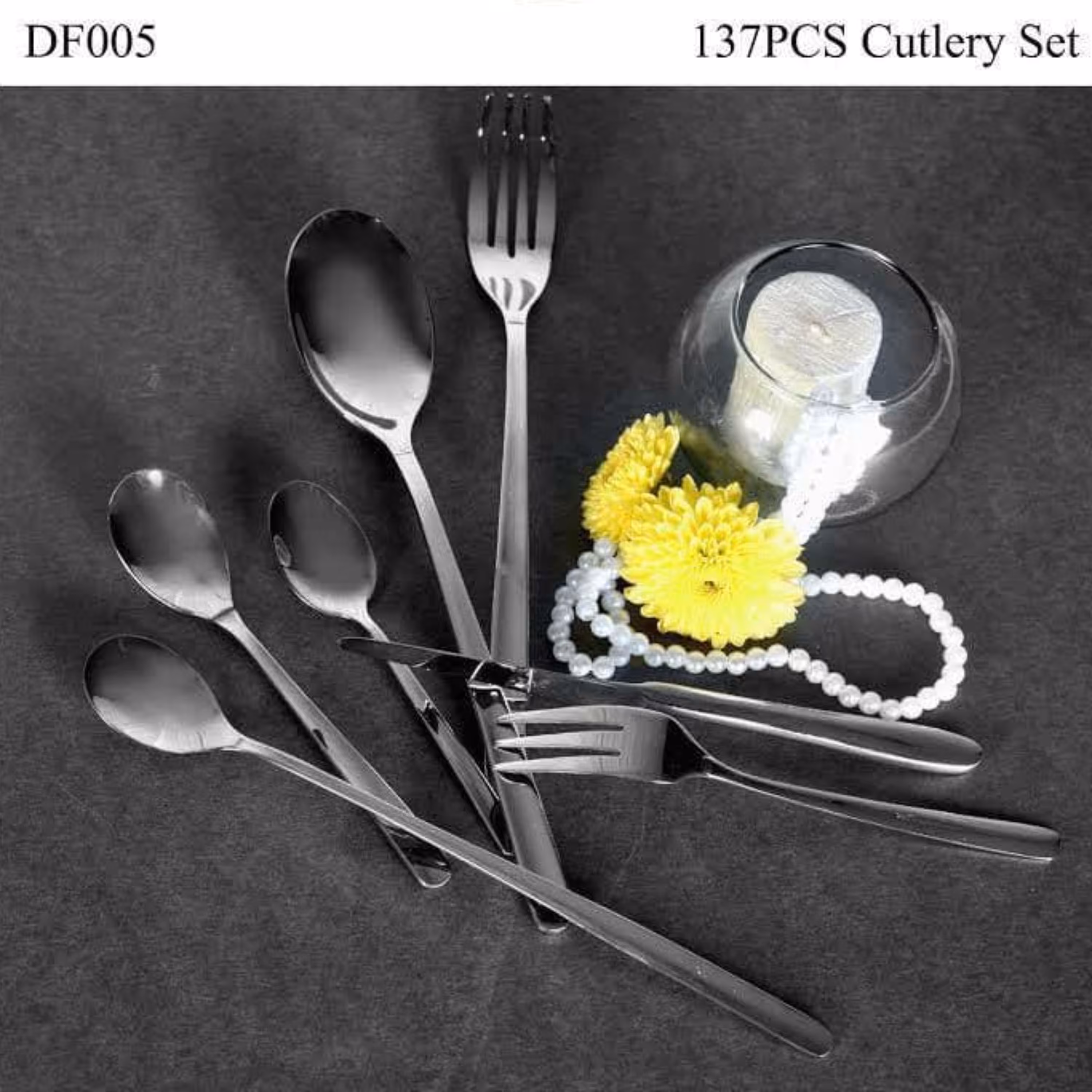 سرویس قاشق چنگال 24نفره کیف چوبی 137پارچه جنس استیل آهنربانگیر 