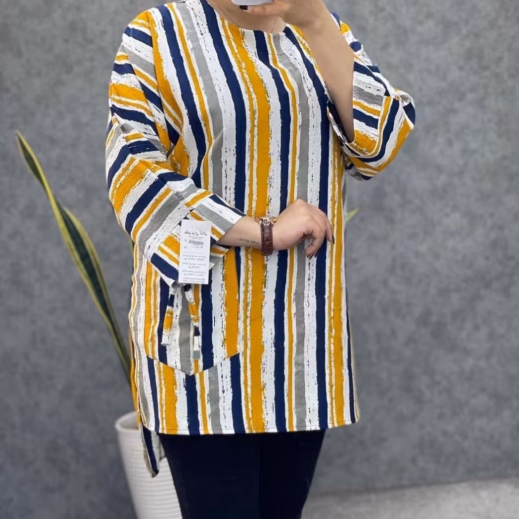 شومیز مانتویی راه راه 