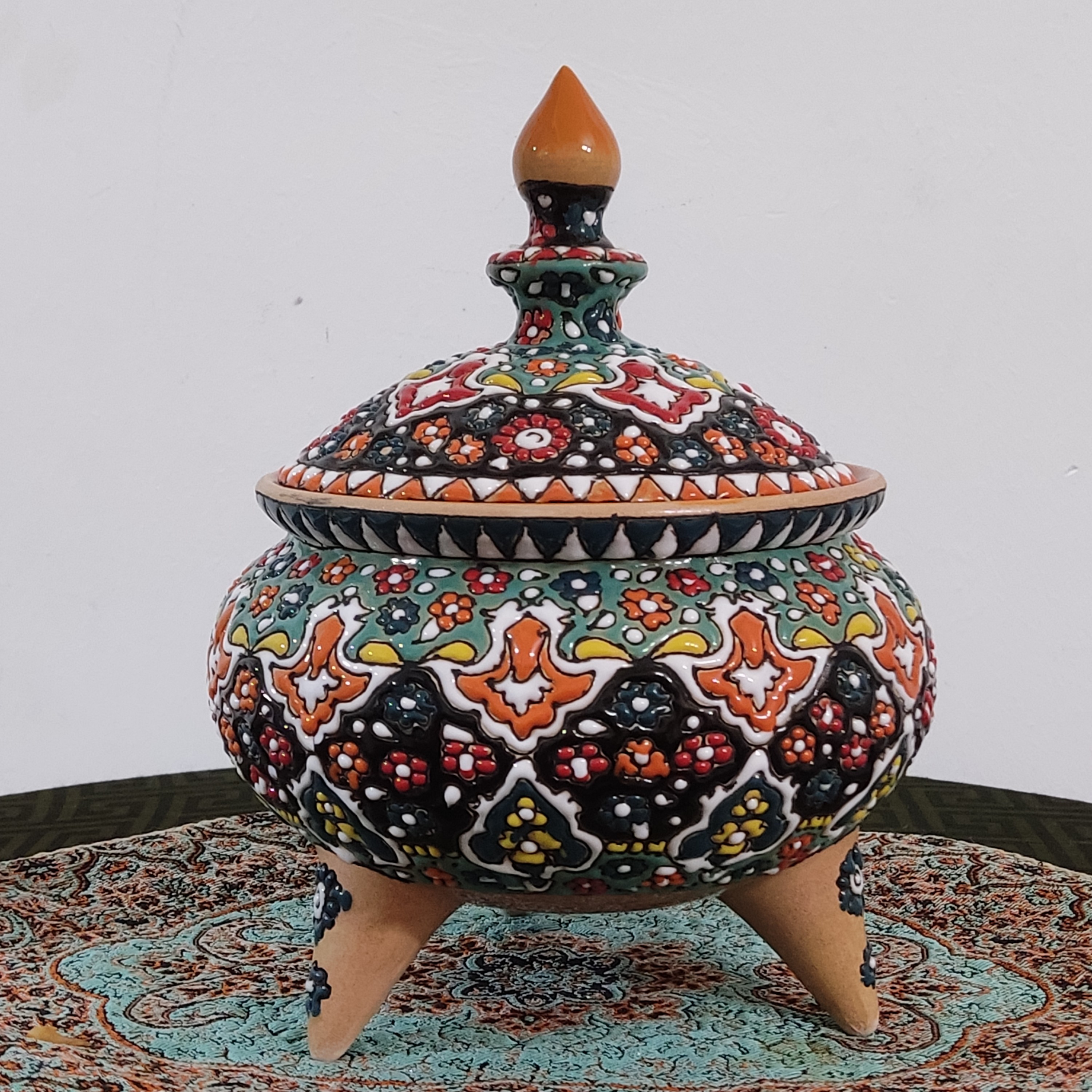 شکلات خوری سه پایه میناکاری1 - ارتفاع 24