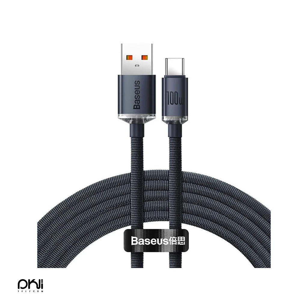 کابل سوپر فست شارژ USB TO TYPE-C بیسوس 100 وات 12 متری - تلکام