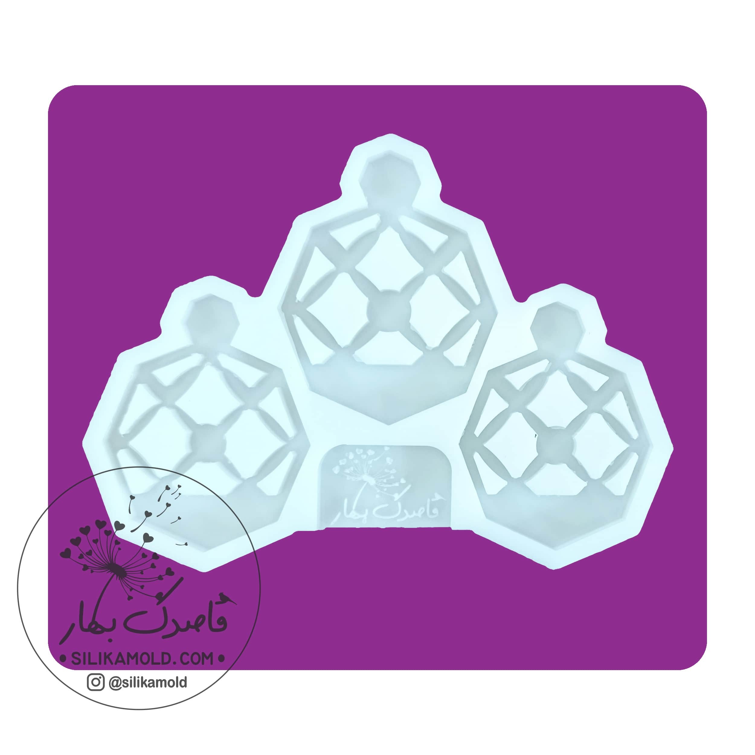 قالب سیلیکونی رزین مدل ست آویز و گوشواره طرح سنتی کد MK1