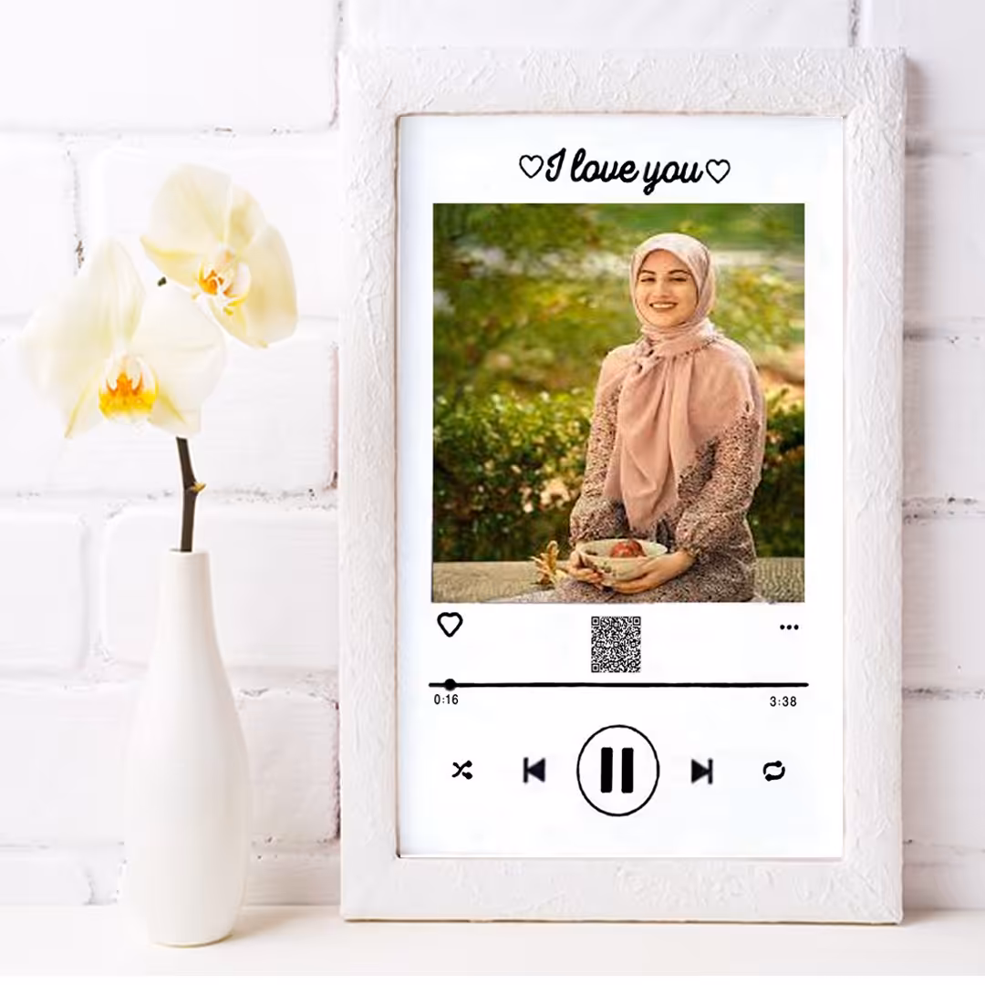 تابلو موزیکال-شاسی 20×30 cm- تک موزیک- با عکس و موزیک دلخواه