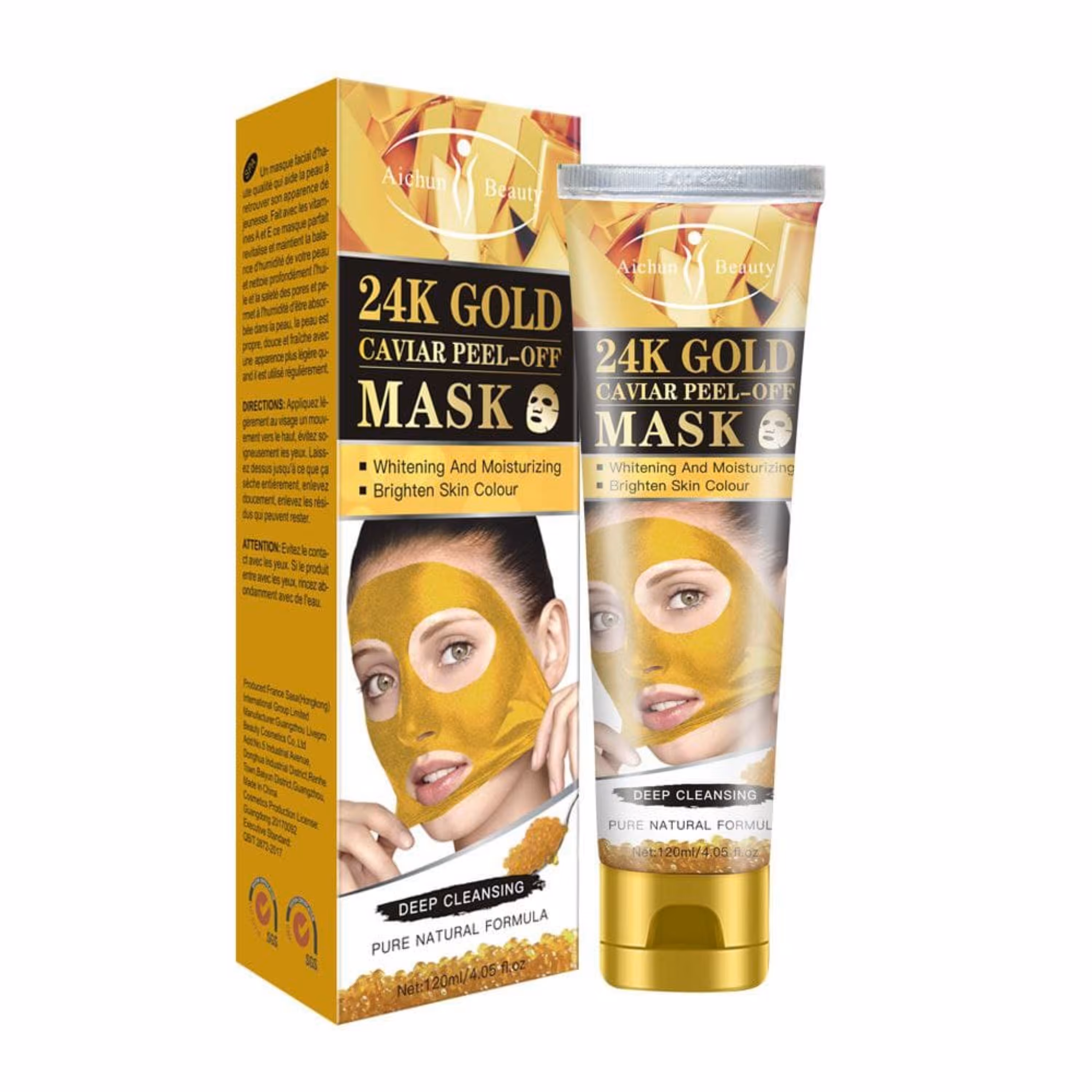 ماسک صورت ایچون بیوتی مدل طلا خاویار حجم 120 میلی لیتر 