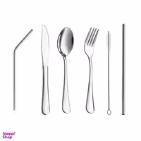 ست قاشق و چنگال و چاقو سفری کد GC6 مجموعه 6 عددی