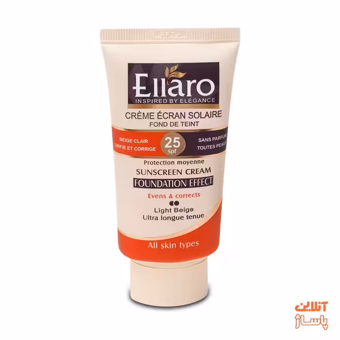 کرم ضد آفتاب رنگی الارو مدل Foundation Effect Evens And Corrects Light Beige با spf25 حجم 40 میلی لیتر