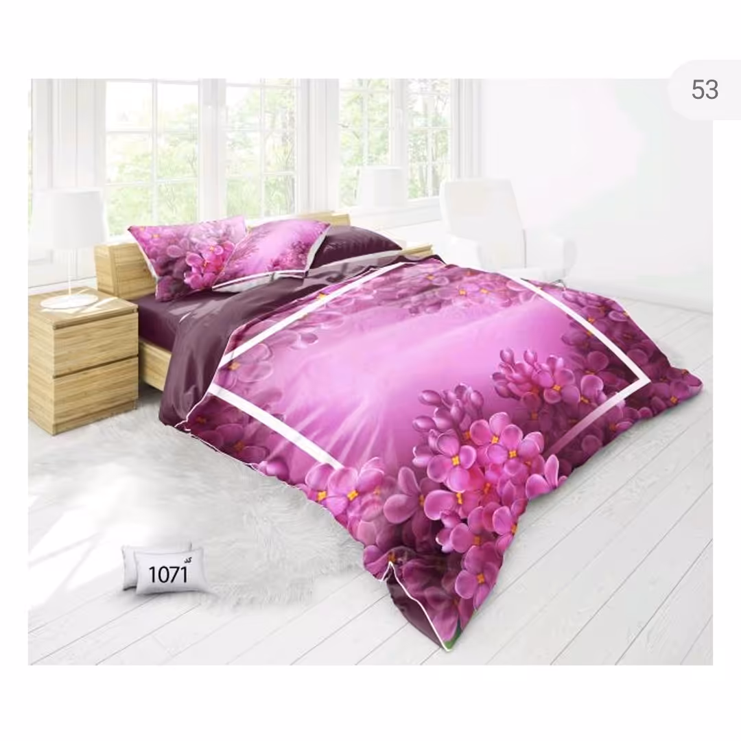 روتختی دونفره 6 تکه شامل ،یک عدد لحاف و یک عدد ملحفه دور کشدار و چهار عدد رو بالشی 
سایز لحاف 220  در 240 فیکس
