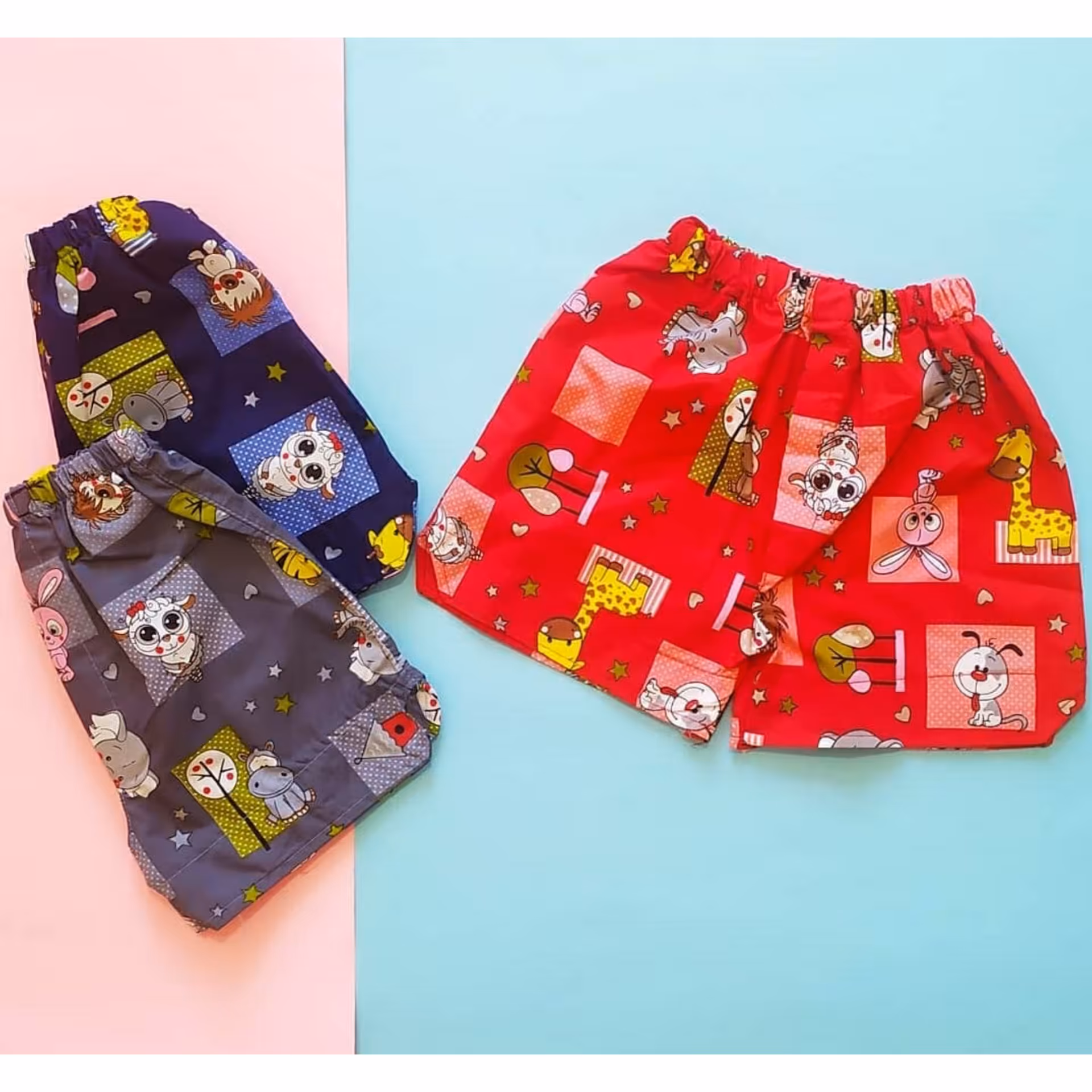 شلوارک بچگانه راحتی مدل شهر حیوانات