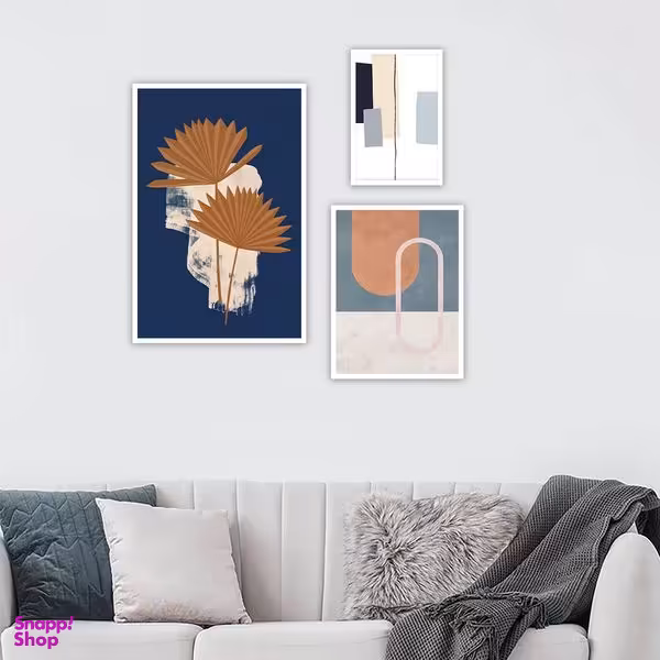 تابلو بکلیت مدل طرح نقاشی مینیمال مدرن W-988  مجموعه 3 عددی