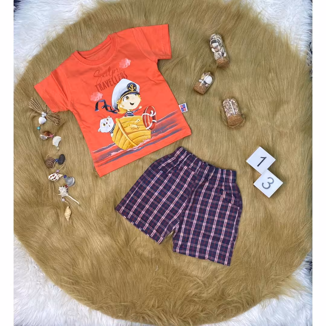 تیشرت شلوارک پسرانه ملوان 1 تا 3 سال