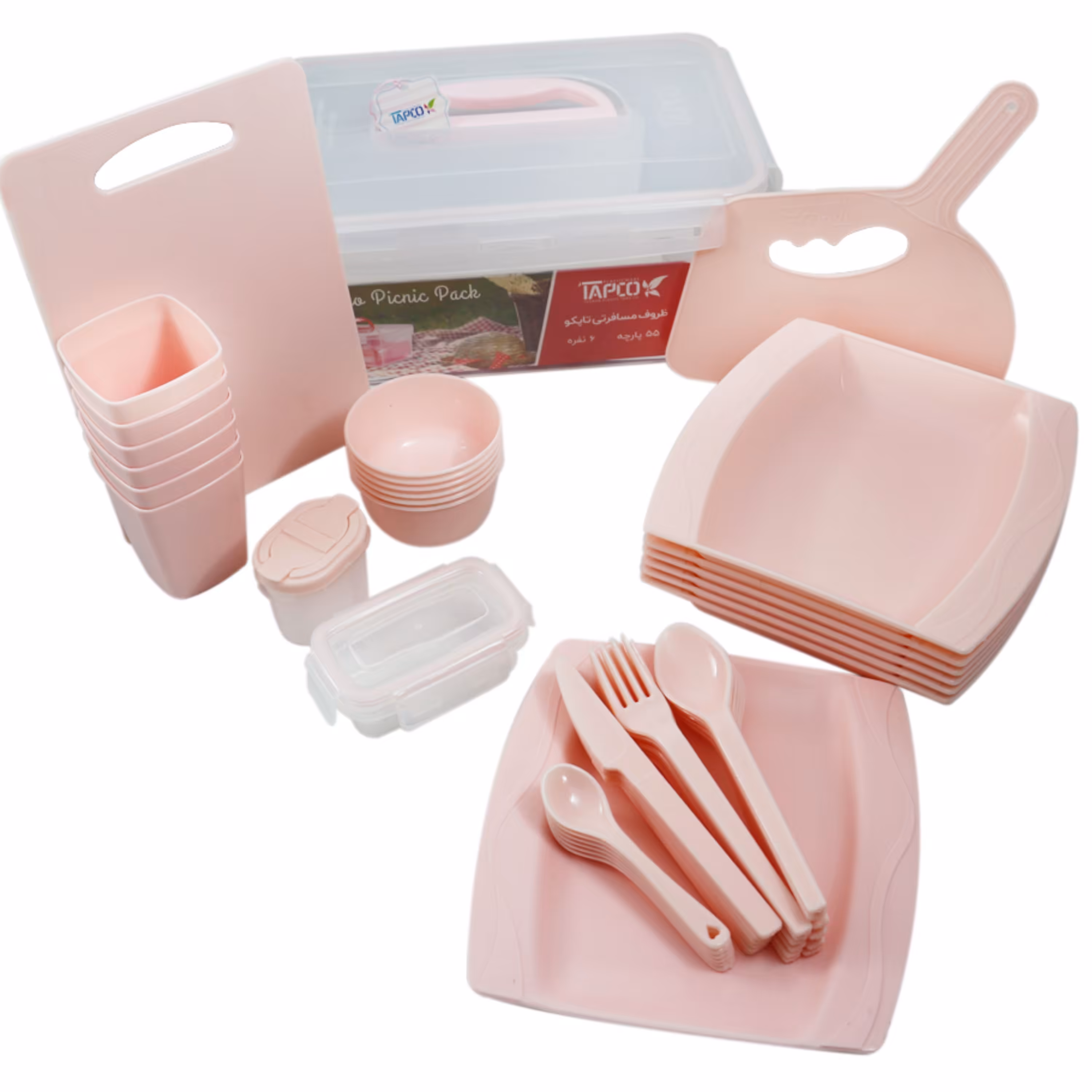 سرویس یا پک مسافرتی 6نفره برلیان از برندمعتبر تاپکو 55پارچه جنس مقاوم و با کیفیت