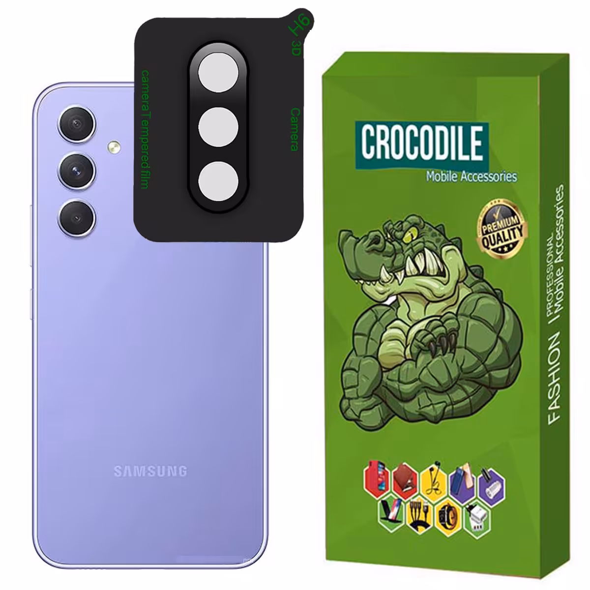 محافظ لنز دوربین کروکودیل مدل C-3D مناسب برای گوشی سامسونگ Galaxy A24