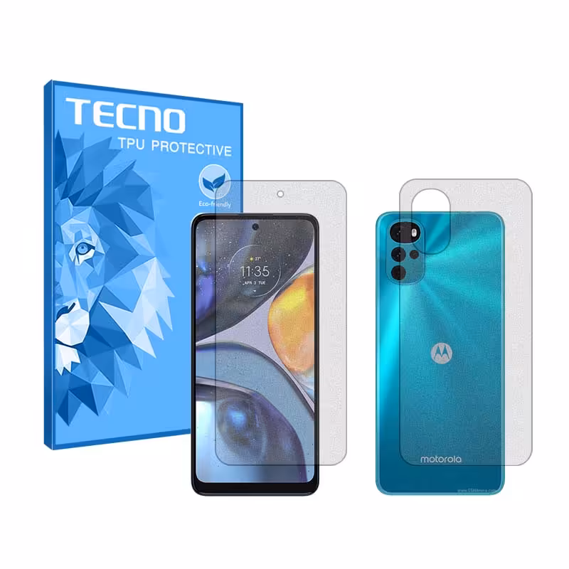 گلس صفحه نمایش و پشت گوشی موتورولا Moto G22 مدل مات برند تکنو کد SS
