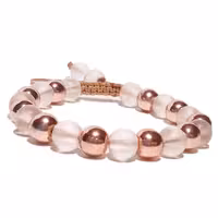 دستبند کشویی اونیکس یخی مات با حدید کروی رزگلد