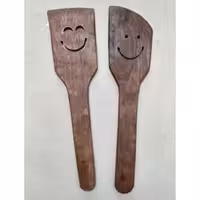 ست کفگیر چوبی طرح ایموجی ، دست ساز و ساخته شده از چوب گردو