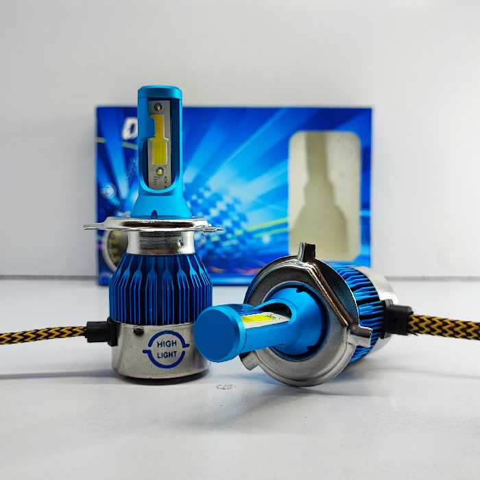 هدلایت دو رنگ زرد پایه H4مدل D3پلاس نور پایین زردلیمویی نوربالا سفید یخی  برند هایلایت بسته دو عددی