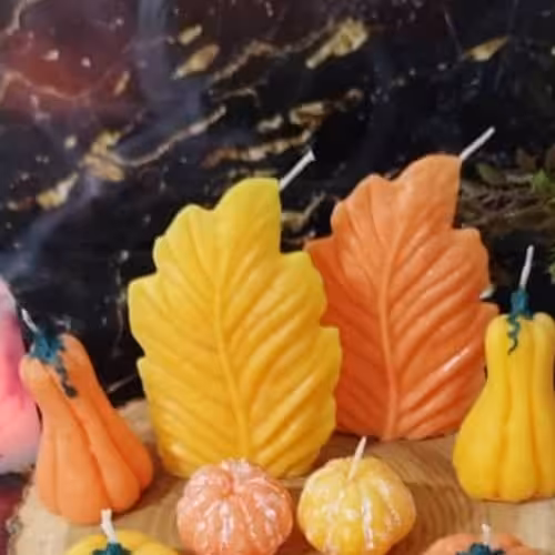 شمع برگ پاییزی