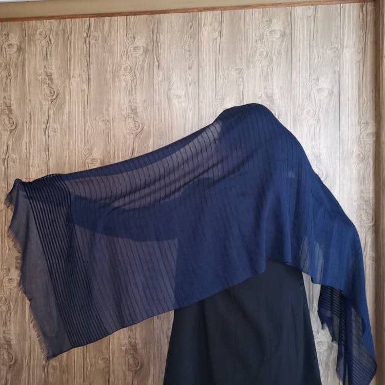 شال نخی راه راه مخمل