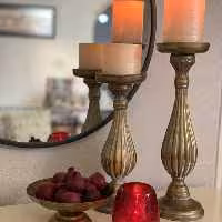 ست دکوری شمعدان های برنزی دست سازه ی مینو      
