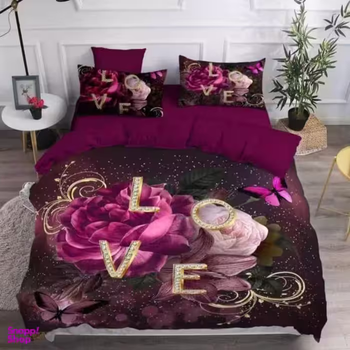 سرویس روتختی مدل love دو نفره 6 تکه