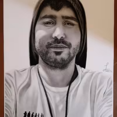 تابلو نقاشی چهره سیاه قلم