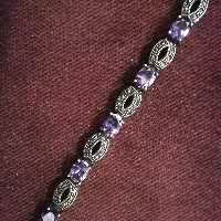 دستبند نقره فاخر با سنگ آمیتیست اصل