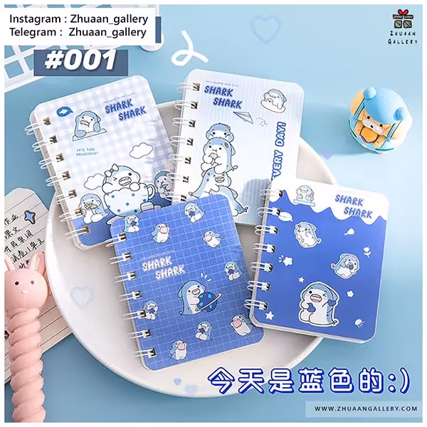 دفترچه فنری Cute Shark طرح کوسه بانمک