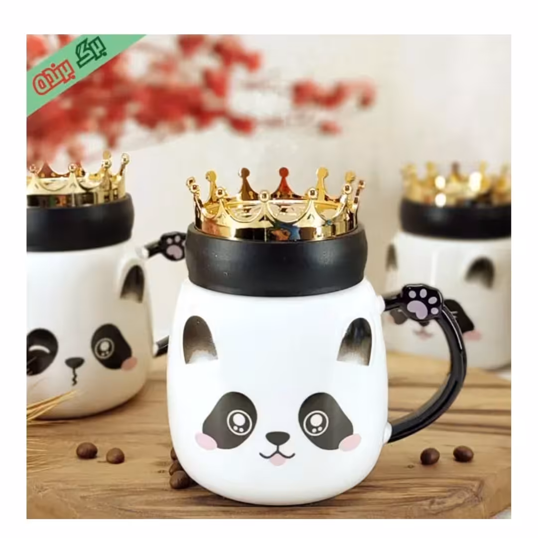 ماگ سرامیکی درب تاج طرح پاندا 