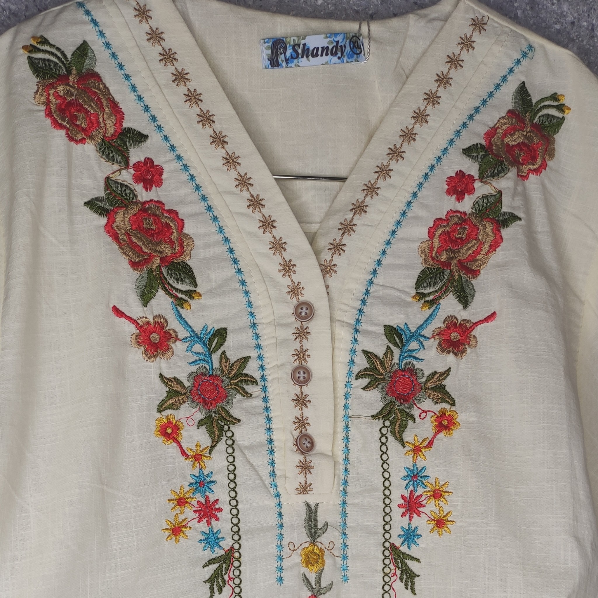 تونیک گلدوزی جلو بسته