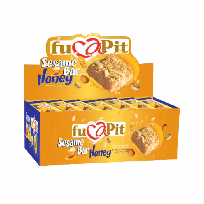 بار فشرده فوکاپیت عسلی 50 گرمی بسته 20 عددی