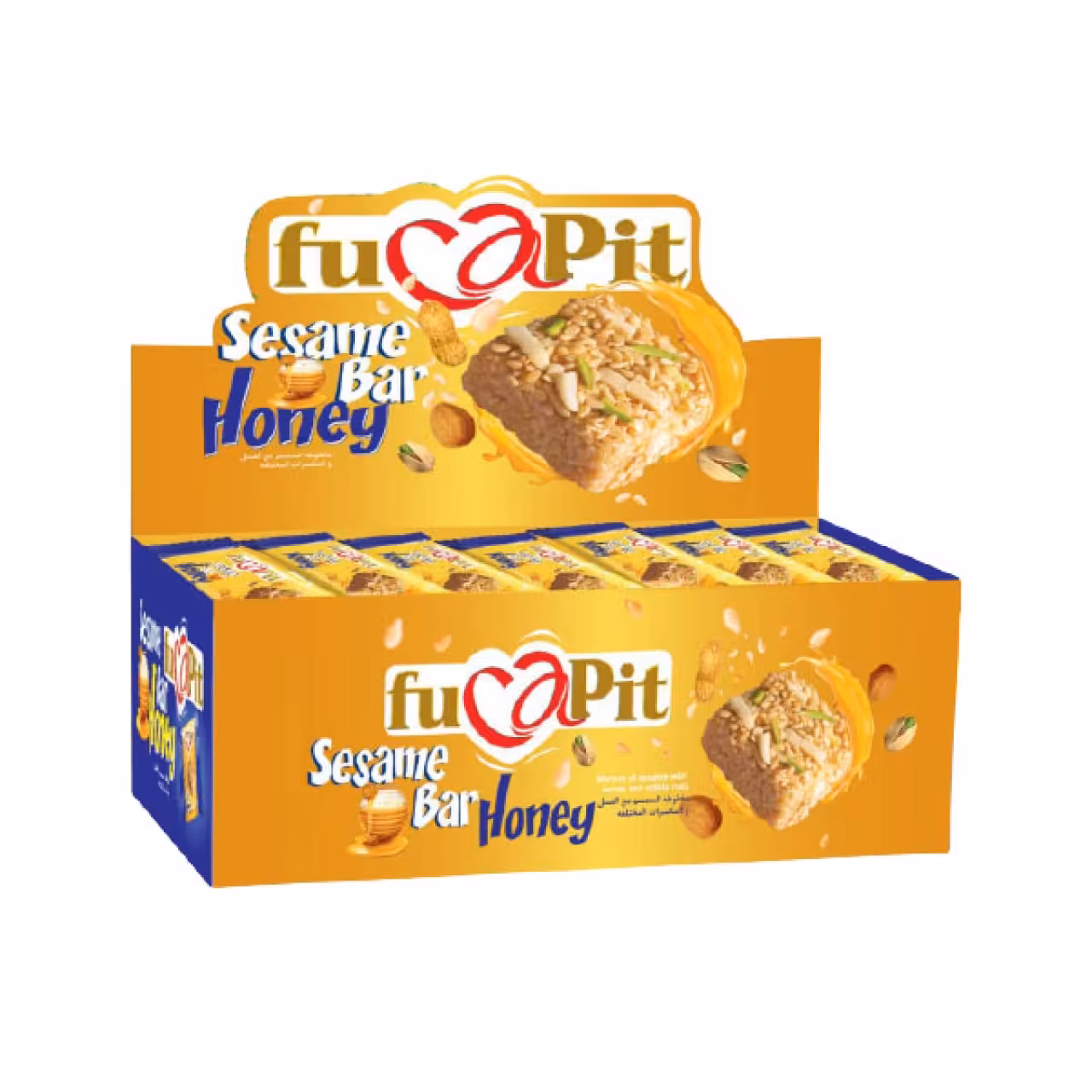 بار فشرده فوکاپیت عسلی 50 گرمی بسته 20 عددی