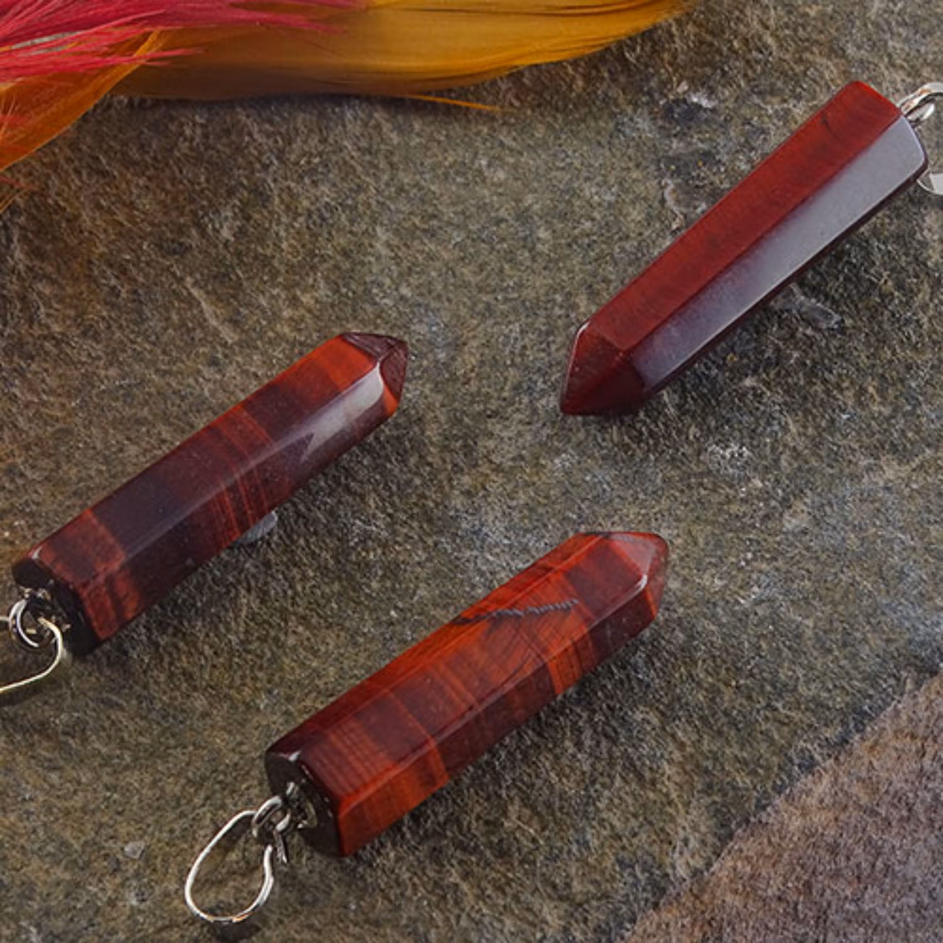 گردنبند منشور چشم ببر طلایی و چشم ببر سرخ 