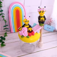 بانکه شیشه ای  ظرف عسل عسلخوری 