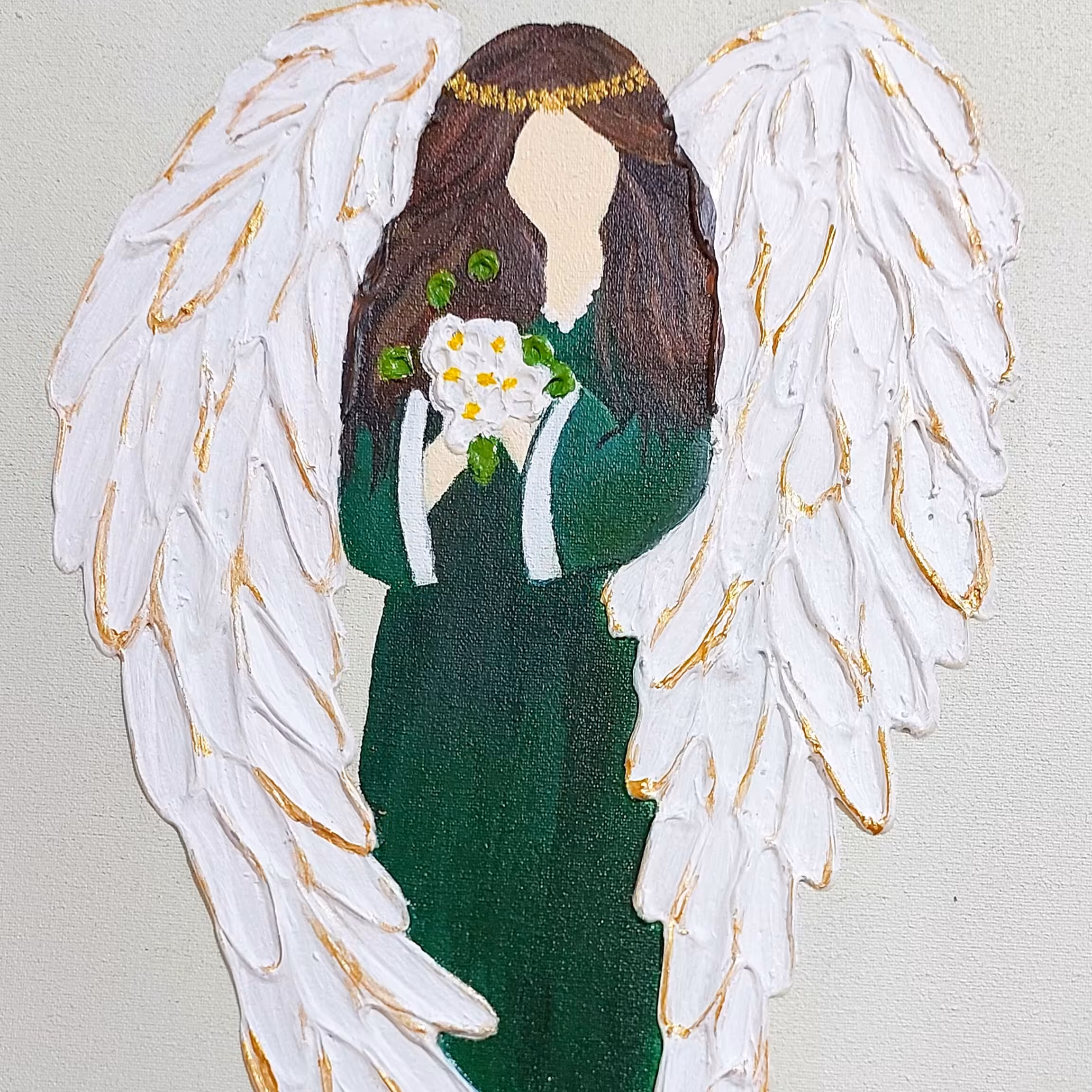 تابلو دکوراتیو برجسته  طرح فرشته کاملا هنر دست